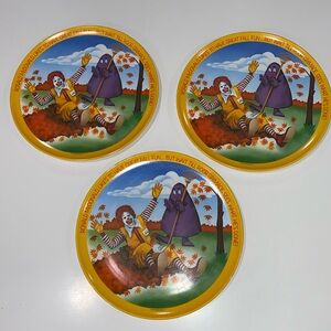 McDonald's 1977 Ronald McDonald Grimace Vintage Nostalgia Plates Bundle Lot of 3